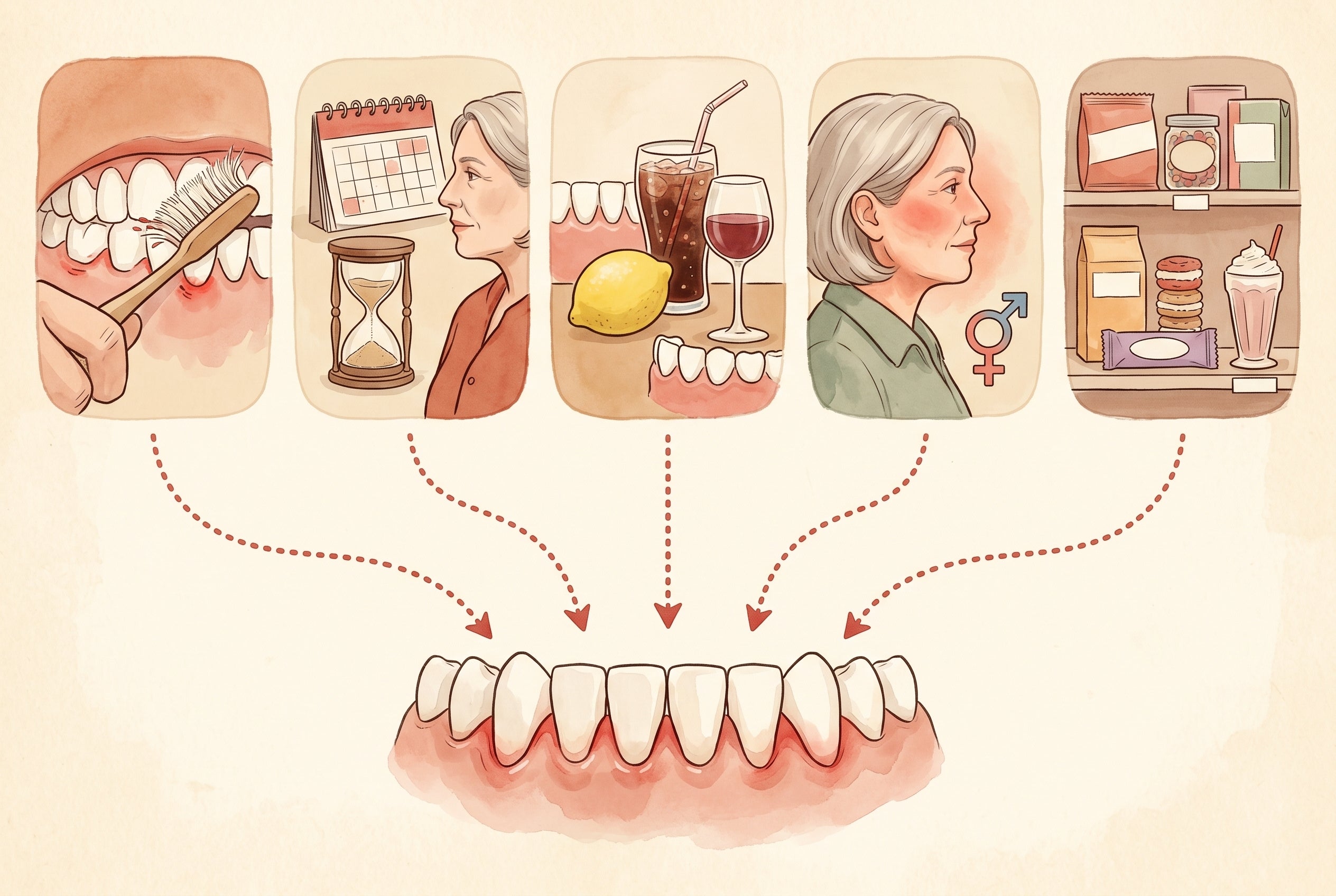What drives gum recession