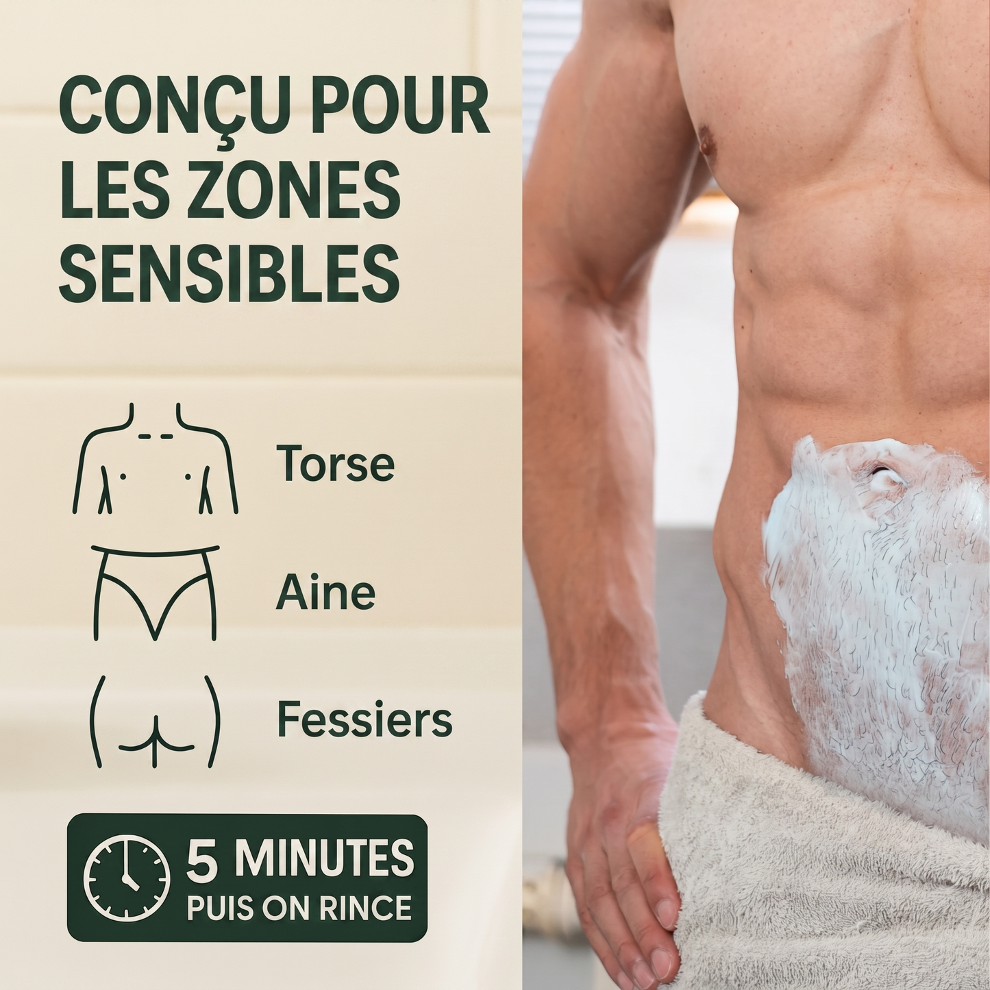 Rasvel – conçu pour les zones sensibles : torse, aine, fessiers