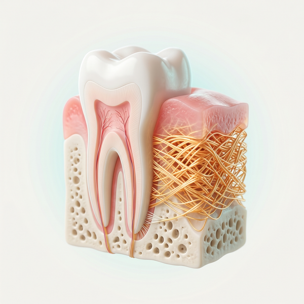 Healthy gum held by dense collagen