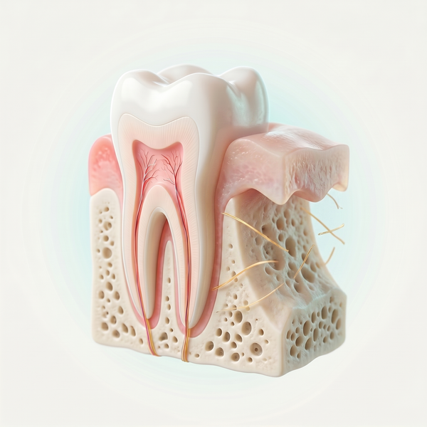 Gum recession with depleted collagen